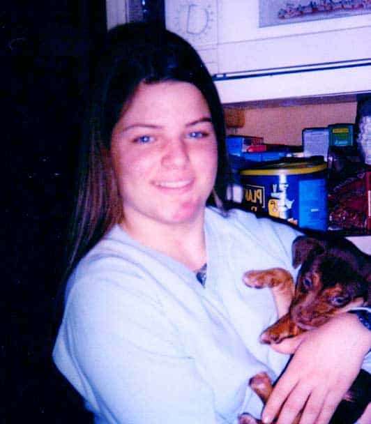 Image of Bruce Mitchell daughter Janice Marie and her dog Tyler
