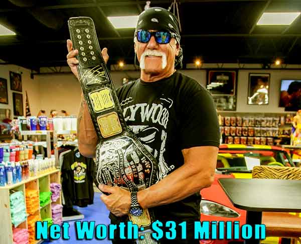 Image of Wrestler, Hulk Hogan net worth is $31 million