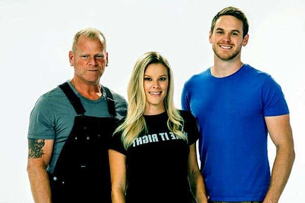 Image of Mike Holmes with his kids Sherry Holmes, and Mike Holmes Jr