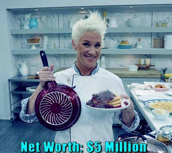 Image of American chef, Anne Burrell net worth is $5 million