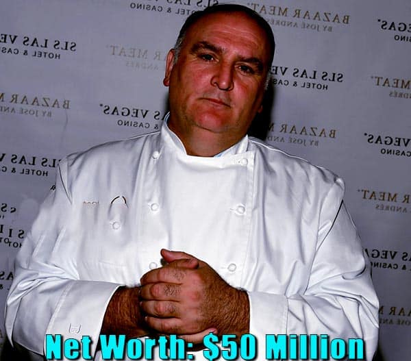 Image of Spanish chef, Jose Andres net worth is $50 million