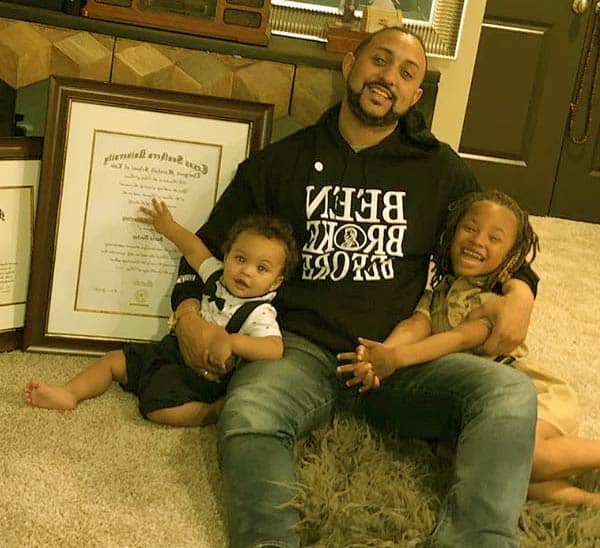 Image of Michael Sterling with his kids son, Michael Jr and a stepdaughter, Marley Rae McCall.