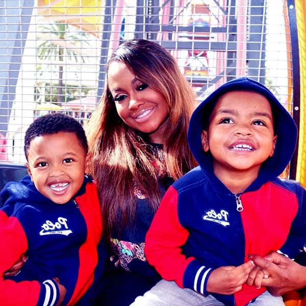Image of Phaedra Parks with her sons Ayden Adonis Nida and Dylan