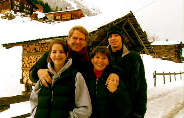 Image of Rick Steves with his ex-wife Anne Steves and with their kids Andy Steves (son), Jackie Steves (daughter)