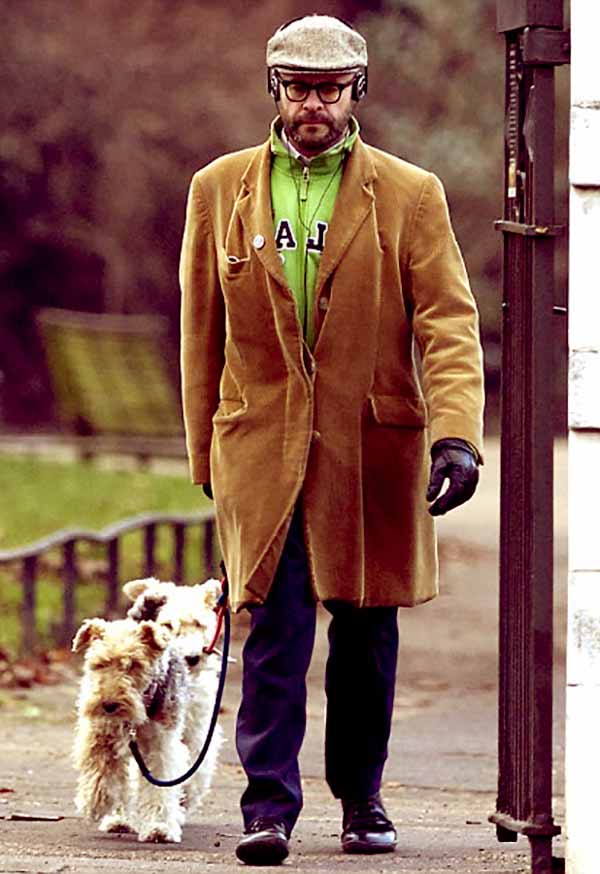Image of Harry Hill taking a morning walk along with his pet dog